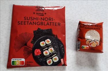 Abbildung: Sushi Nori Seetangblätter Sushi Reis