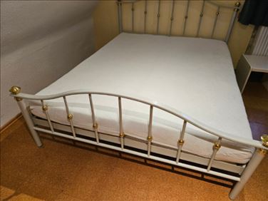 Abbildung: Metallbett Weiß-Gold 200 x 160