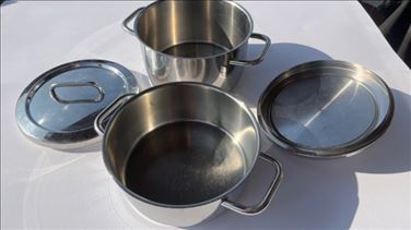 Abbildung: 2 Töpfe WMF, Edelstahl, Durchmesser 20cm